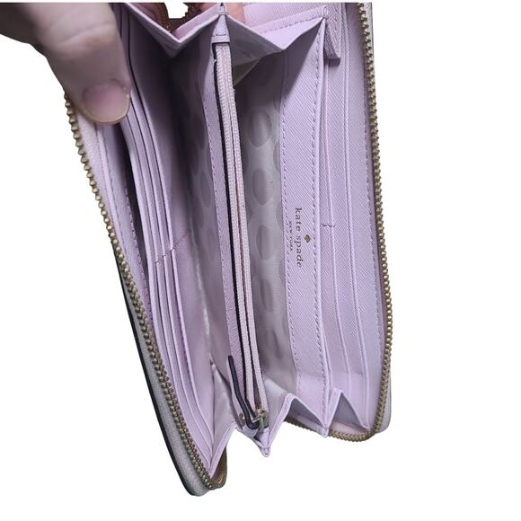 Kate Spade Staci Large Zip Around Continental Wallet Lilac Moon Saffiano Leather - Picture 4 of 4